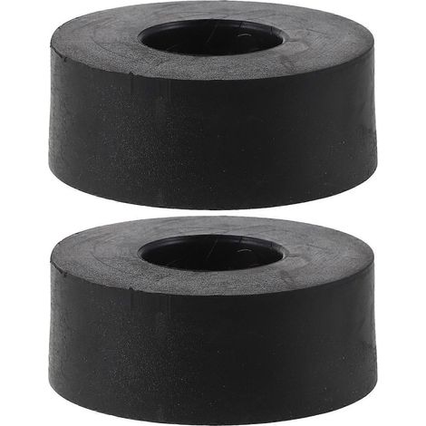 Lot de 2 patins en caoutchouc amortisseurs de chocs, trous de 25 mm, pour appareils de musculation et de fitness - Tapis anti-vibrations. (1/4)