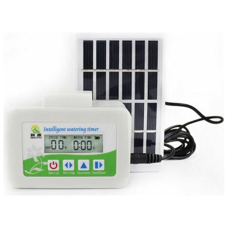Pair Automatisches Tropfbewässerungssystem, solarbetriebener Timer – Einstellbares Kit mit Bewässerungsdüse, für Zimmer- und Gartenpflanzen (1/5)