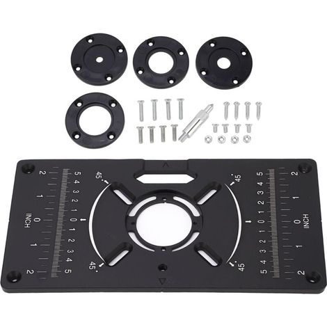 Placa de mesa de fresadora de aleación de aluminio, inserto de mesa, máquina recortadora, máquina volteadora, color negro (1/4)