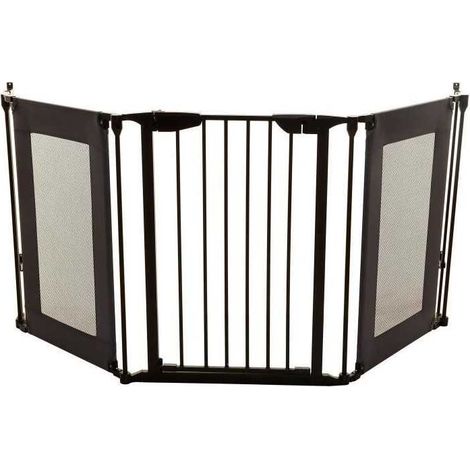 Barriere de sécurité - DREAMBABY - DENVER - 3 panneaux - 85,5-200 x 74 cm - Bidirectionnel - Noir