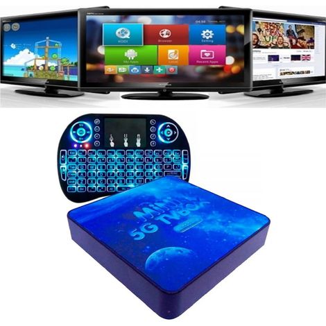 Trade Shop - Tv Box Q5gmini Ultra 6k Hd 4g Ram + 64g Wi-fi Android 10 Smart Tv Box Teclado - (1/5)
