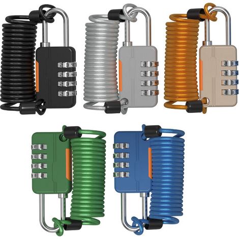 Corde non incluse. Cadenas à combinaison à 4 chiffres, idéal pour l'école, la maison, le bureau, les casiers de rangement, les casiers de salle de sport, les tiroirs et les armoires.