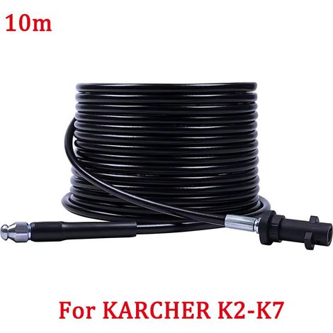 Déboucheur de canalisations pour Nettoyeur Haute Pression，Sonde de débouchage pour Kärcher K2-K7 Series,  10 m Noir
