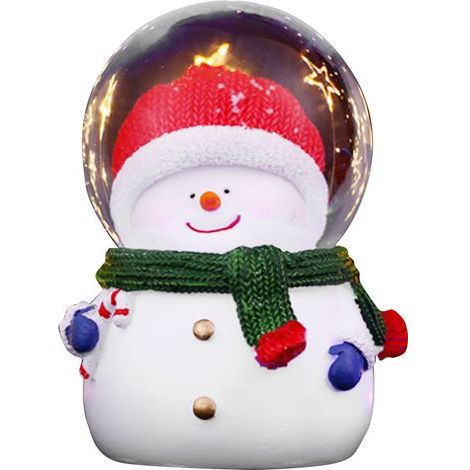 Weihnachtskugel aus Kristall, farbwechselndes Licht, aus Harz, zarte Glitzer-Weihnachtskugel-Dekoration als Geschenk für Festtage (großer Schneemann) (1/5)