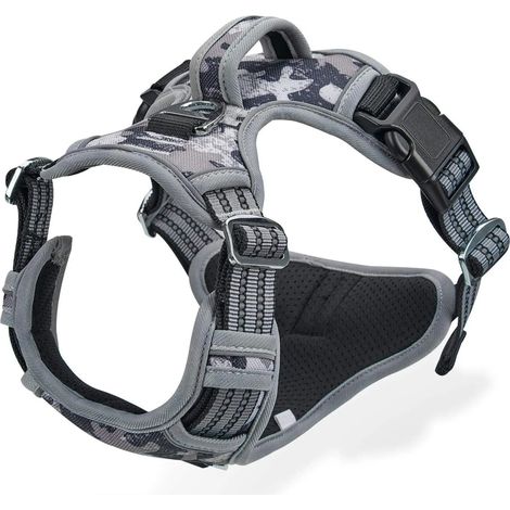 Harnais pour grands chiens, harnais anti-traction, harnais réfléchissant respirant, harnais de poitrine lumineux pour chiens de grande et moyenne taille, harnais de sécurité souple. (1/5)