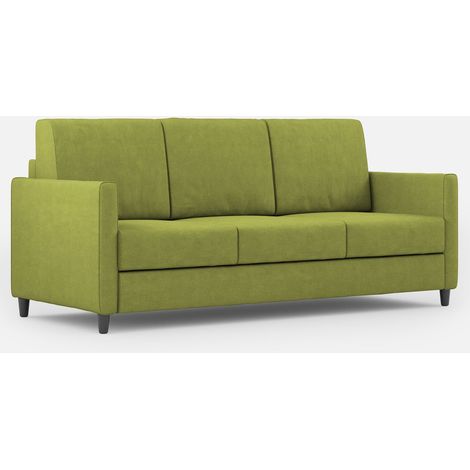 Canapé droit moderne italien tissu vert pistache Korane - 3 tailles 198 cm-Taille 198 cm (1/5)