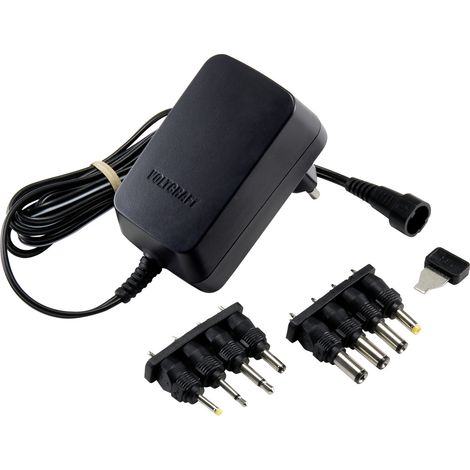 VOLTCRAFT VC-11258690 Steckernetzteil, einstellbar 3 V/DC, 4.5 V/DC, 5 V/DC, 6 V/DC, 7.5 V/DC, 9 V/D (1/5)