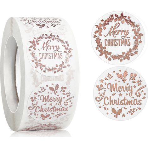 Autocollants Joyeux Noël 1 rouleau de 500 pièces (1/5)