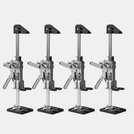 Randaco Möbelheber Set 4 Stück, verstärkter Montageheber mit Skala, fein einstellbar 0-23 cm, für Möbel und Platten, bis 150 kg (1/5)