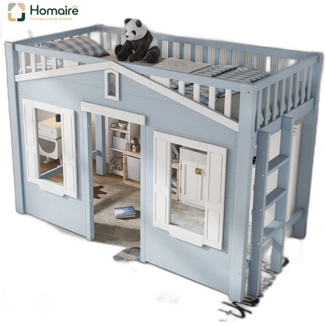 Mehrfarbig Bettgestell und MDF 210 x 95 x 135 cm aus Massivholz HOMAIRE (1/5)