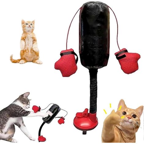 Sac de frappe interactif à ventouse pour chat et chatons protège les meubles réduit les griffures matériaux sûrs (1/5)