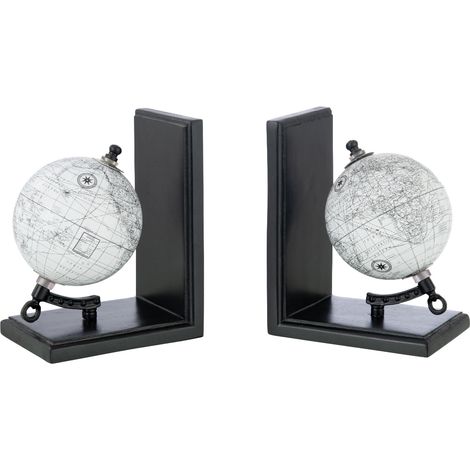 Serre-livres globes terrestres avec socle en bois (1/4)