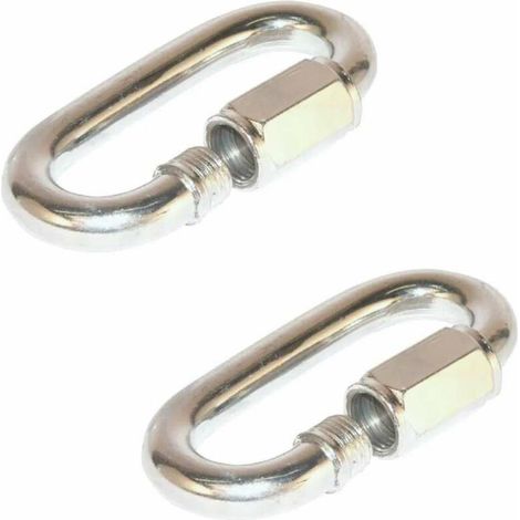 2x maillon rapide 6mm à visser mousqueton attache chaine maintien corde accroche (1/2)