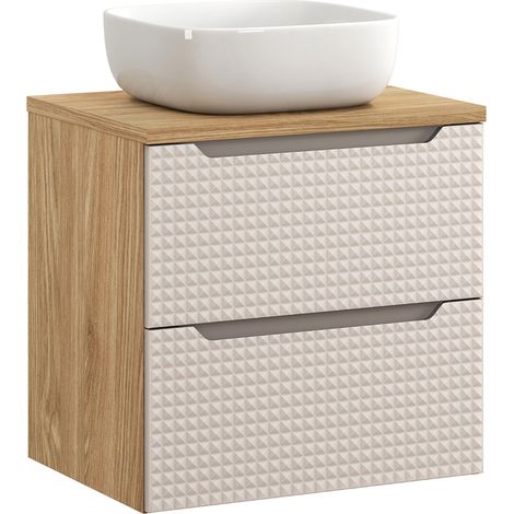 Mobile bagno con lavabo Mallory beige e marrone 60cm
