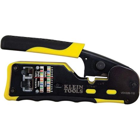 Outil à cliquet traversant RJ45 TOOLS A-VDV226-110 pour sertissage compact, jaune/noir (1/5)