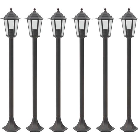 Lot de 6 Lampe de jardin à piquet  Lumière extérieur Lampe De Jardin E27 110 cm Aluminium Bronze 38066 (1/5)