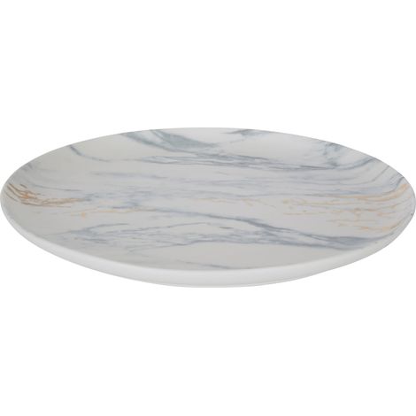 Interiors By Premier Premium Ceramic Dinner Plate,Marble Pattern Plate With Gold Accent,Ideal For Stoneware Dinnerware Plate Set (1/3)