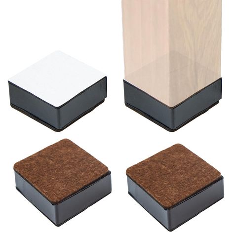 (4 Stück) Möbelsäulen-Erhöhung aus Kohlenstoffstahl, selbstklebender Möbelheber, Sofaheber, 3 cm für Stühle, Schränke, Betten, Tische usw. (1/5)