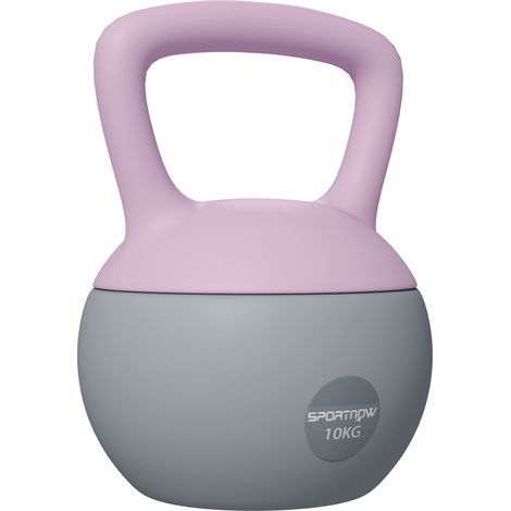 10KG Soft Kettlebell-Kettlebell with Non-Slip Handle for Home Gym-Weight Lifting-Strength Training-Purple/Grey (1/5)