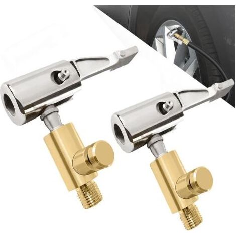 2Pcs Adaptateur de Valve de Pneu de Voiture, Adaptateur Valve de Air Pompe, Embout Gonflage Pneu Voiture Portable Adaptateur de Bouche Filetée Voiture Accessoires de Connecteur de Pompe à Air (1/5)