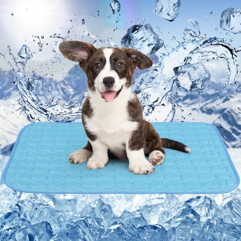 Grand tapis rafraîchissant réutilisable pour chien 70 x 55 cm, facile à plier pour la maison, les voyages, tapis auto-rafraîchissant pour chiens et chats en été chaud (1/5)
