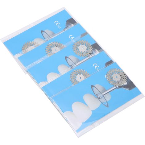 Lot de 5 disques diamantés dentaires double face ultra-minces, montés, pour découpe précise (taille 8) (1/5)