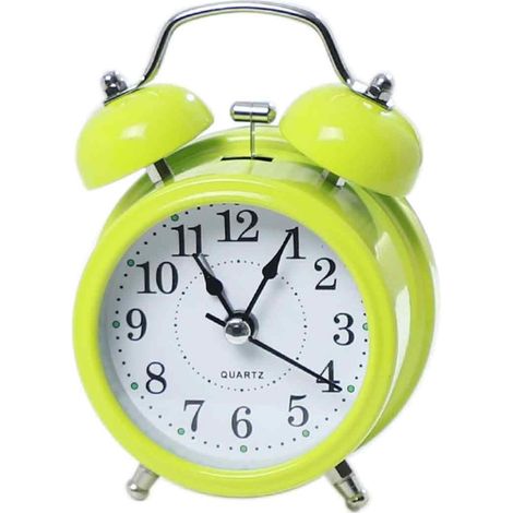 Réveil mécanique moderne et simple en métal de 7,6 cm (3 pouces), silencieux, pour chambre d'étudiant ou de chambre à coucher. (1/5)
