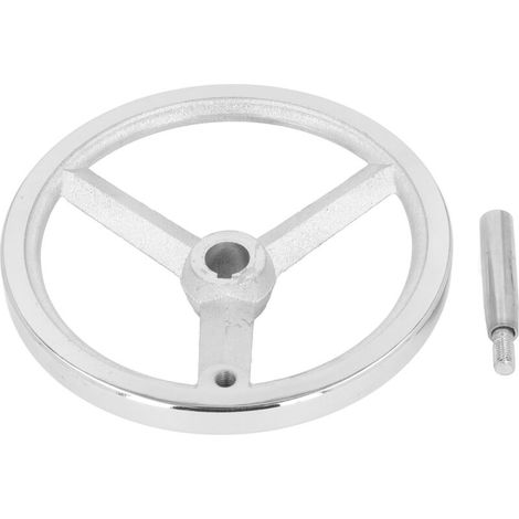 Volant rotatif en fonte chromée de 250mm de diamètre, 3 rayons avec poignée rotative pour fraiseuse de tour et meuleuse (1/5)