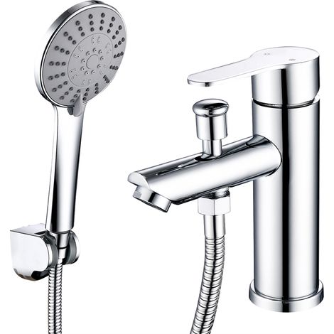 Robinet Thermostatique de Baignoire avec Douchette Flexible de Douche Mitigeur Thermostatique de Baignoire Robinet de Bain Douche en Laiton Chromé (1/5)
