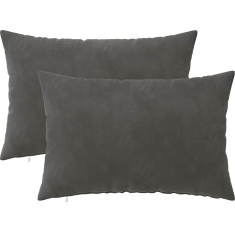 Cushion Cover 2 pcs HEERLEN Dark Grey 50 x 75 cm Velvet vidaXL