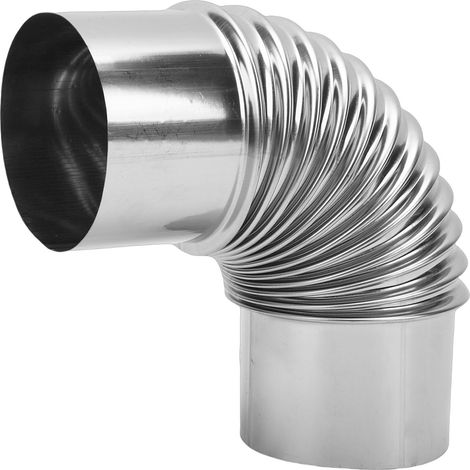 Coude de conduit de poêle, diamètre 7,5 cm, coude de rallonge de conduit en acier inoxydable pour poêle à bois de camping en plein air, à 90 degrés (1/5)
