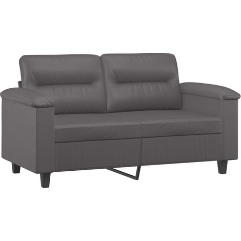 Canapé  Sofa à 2 places Gris 120 cm Similicuir