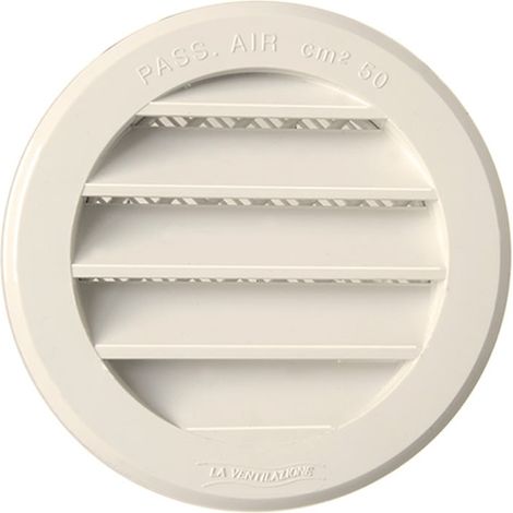 Grille ronde à encastrer plastique - Sable - Ext. Ø105 mm - Tube Ø80 mm - First Plast (1/3)