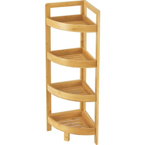 Étagère d'angle 4 niveaux pour salle de bain ou cuisine 80 x 23 x 23 cm (1/5)