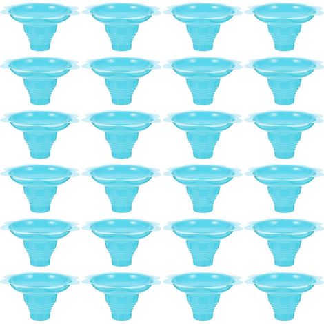 Pots de yaourt jetables, usage domestique, 50 pièces par paquet, en PET bleu ciel (1/5)