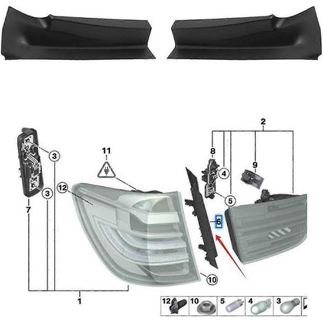Cache de feu arrière pour SUV compatible avec X3 F25 2011-2017 63217263603 63217263604