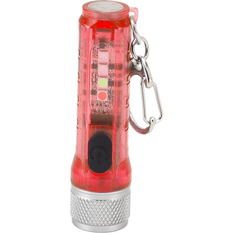Lampe torche porte-clés longue portée, lampe torche LED ultra-lumineuse, rechargeable par USB, mini lampe torche d'extérieur M300, non fluorescente, rouge (1/5)