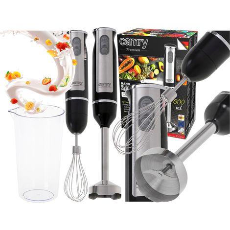 Camry CR 4621 1000 W Stabmixer Stabmixer 2 Geschwindigkeitsstufen Turbofunktion Schwarz/Edelstahl (1/5)