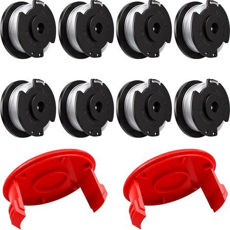 Lot de 10 bobines de fil pour Einhell GE-CT 18/28 Li et TC, 4,9 m x 1,6 mm, avec couvercle TLE-03. (1/5)
