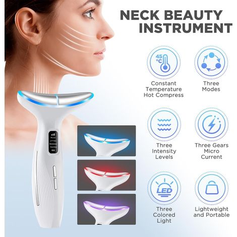 Dispositivo rassodante per il collo - Dispositivo di bellezza per viso e collo, massaggiatore per la cura del corpo a casa, per donna (1/4)