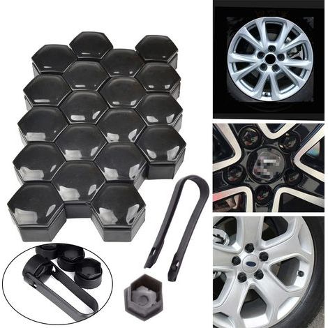 Tapas para tuercas de 17 mm, 20 unidades. Tapas protectoras hexagonales para tuercas de rueda, tapas universales para pernos de 17 mm. (1/5)
