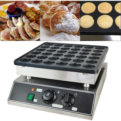 Macchina per pancake a 36 fori per il commercio commerciale, non stick per waffle Pancake Maker Baker Nonstick Electric Mini Dutch Pancakes Maker Machine Iron (1/5)