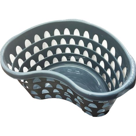 1 x Slate Blue Linen Storage Large Plastic Hipster Washing Tub Baskets
