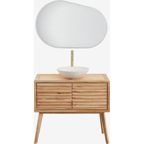 Ensemble meuble de salle de bain 90x45 cm en bois Deleyna SKLUM (1/5)