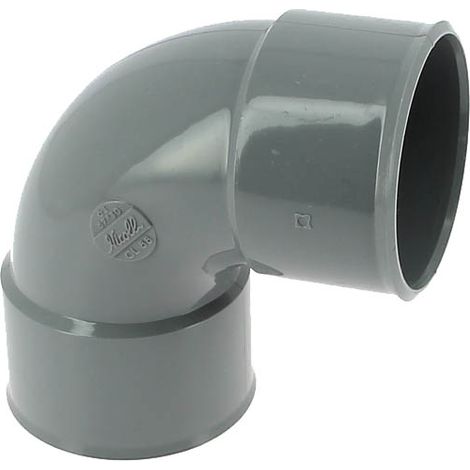 Nicoll – Coude PVC évacuation femelle-femelle 87°30 Ø63 – Raccord lisse pour évacuation sans impuretés – Circonférence anti-ovalisation