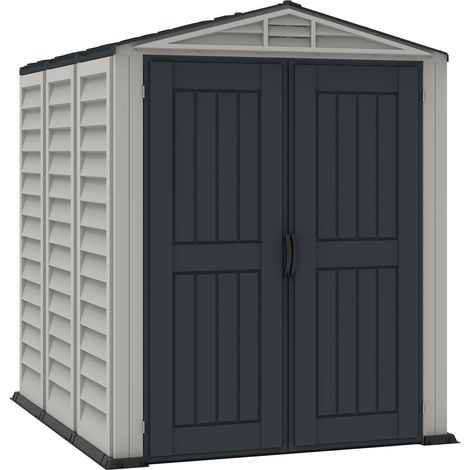 Duramax - caseta jardín - YARDMATE PLUS 5 x 8 - PVC - color gris claro y oscuro