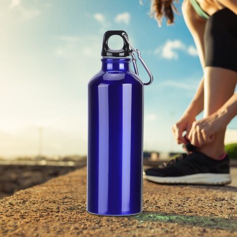 Gourde de sport grande capacité (500 ml) - Bleue - Idéale pour la salle de sport, le fitness, le vélo, la randonnée, l'escalade et les voyages (1/5)
