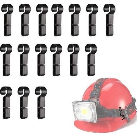 Lot de 16 clips de phare pour casque de chantier, crochet de vélo, pour casques, clips de phare, adaptés à une variété de phares, casques (1/5)