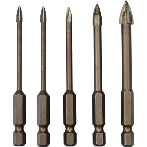 Lot de 5 Triangle Foret Set, Forets pour Carrelage en Carbur, Outil de Forage Universel Efficace pour Verre, Carrelage, Béton, Marbre et Céramique(3/4/5/6/8mm)