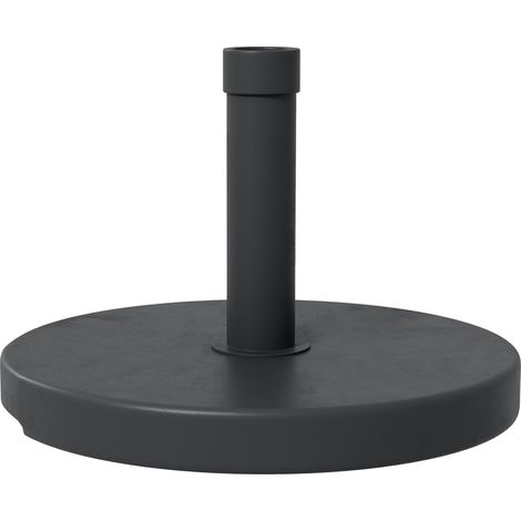 Outsunny Basamento per Ombrellone 15kg Pali Ø24-38mm in Plastica Ø46.5cm Nero